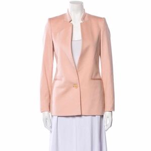 Stella McCartney 100% Cashmere Blazer Pink Stand Collar US2, IT38